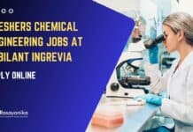 Freshers Chemical Engineering Jobs