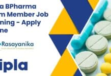 Cipla BPharma Team Member