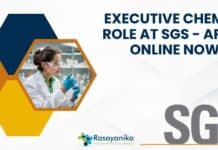 Executive Chemist Role at SGS - Apply Online Now