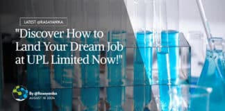 Freshers MSc Chemistry Opening at UPL - Apply Online