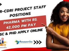 CSIR-CDRI Pharma Project Staff Recruitment