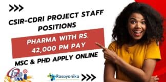 CSIR-CDRI Pharma Project Staff Recruitment