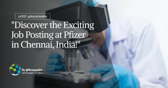Pfizer Pharmaceutical Sciences Job Opening - Apply Online