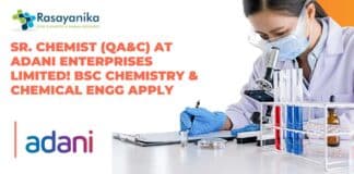 Chemist at Adani Enterprises Limited