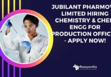 Jubilant Pharmova Limited Hiring
