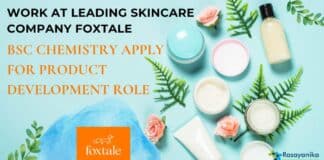 Foxtale Chemistry Job Openings