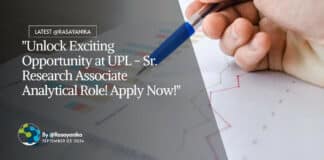 UPL Analytical Chemistry Associate Job Opening - Apply Online