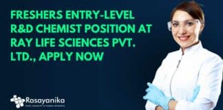 R&D Chemist Fresher Positions