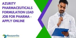 Azurity Pharmaceuticals Formulation Lead