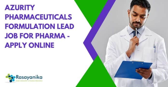 Azurity Pharmaceuticals Formulation Lead