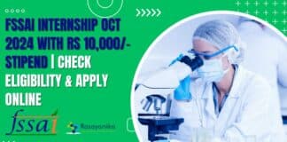 FSSAI Internship Oct 2024
