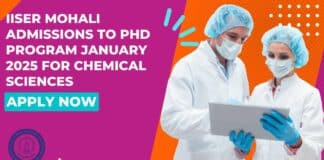 IISER Mohali Admissions PhD 2025