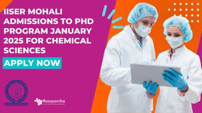 IISER Mohali Admissions PhD 2025