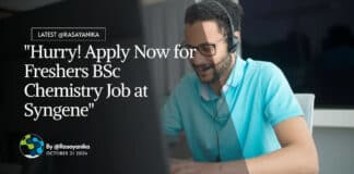 "Hurry! Apply Now for Freshers BSc Chemistry Job at Syngene"