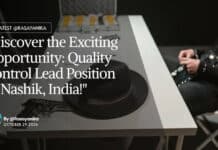 "Discover the Exciting Opportunity: Quality Control Lead Position in Nashik, India!"