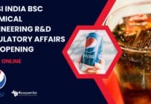 Pepsi India BSc Chemical Engineering R&D Regulatory Affairs Job Opening