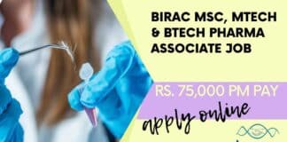 BIRAC Pharma Associate Job