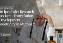 Ipca Labs Research Associate Formulation & Development Opportunity - Apply Now