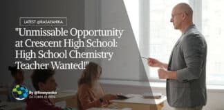 "Unmissable Opportunity at Crescent High School: High School Chemistry Teacher Wanted!"