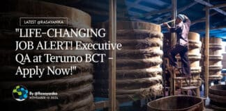 BPharma QA Executive Jobs at Terumo BCT - Apply Now!