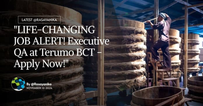 BPharma QA Executive Jobs at Terumo BCT - Apply Now!