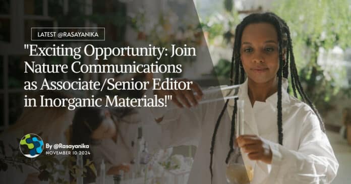 Springer Nature Chemistry Editior Opportunity - Apply Online