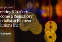 Element Solutions Chemistry Jobs, BSc Apply For Regulatory Specialist Role