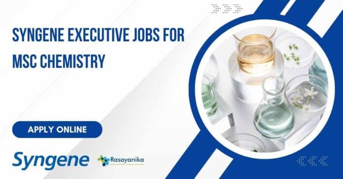 Syngene Executive Jobs For MSc