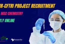 CFTRI Project Recruitment For MSc