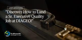 DIAGEO Chemistry Quality Executive Job, Apply Online