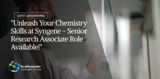 Syngene Chemistry Research Associate Role Available! Apply Online