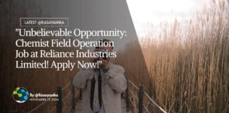 Chemist Job at Reliance Industries Limited! Apply Now!