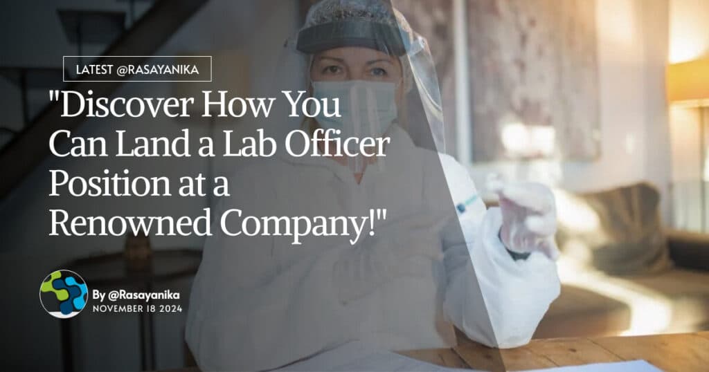 Lab Officer Position at Reliance Industries Limited - Apply