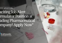 Cipla MPharma Job Openings - Apply Online For Formulator Role