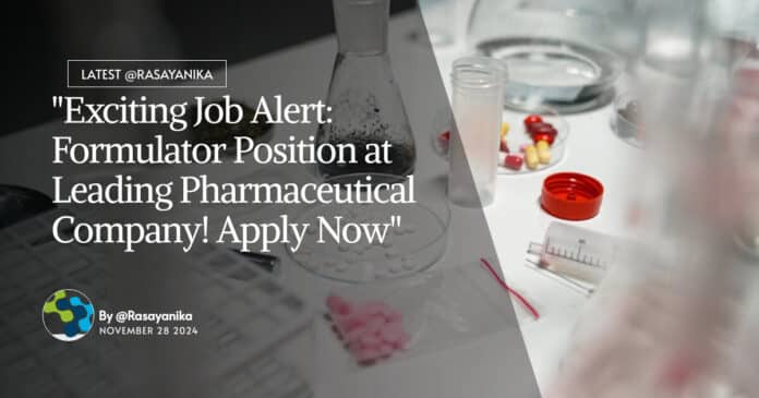 Cipla MPharma Job Openings - Apply Online For Formulator Role