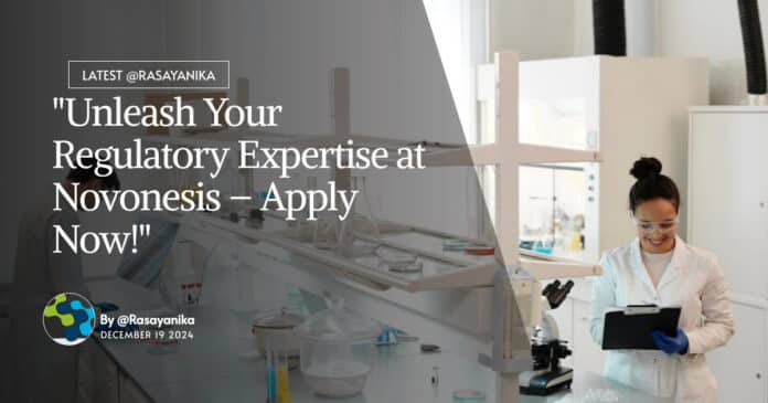 Novonesis Regulatory Affairs Associate Job For Chemistry, Apply Online