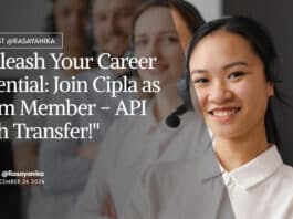 "Unleash Your Career Potential: Join Cipla as Team Member - API Tech Transfer!"