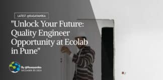 Ecolab BSc Chemistry Quality Engineer Jobs - Apply Online