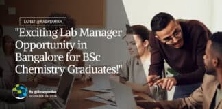 "Exciting Lab Manager Opportunity in Bangalore for BSc Chemistry Graduates!"