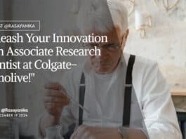 Associate Research Scientist at Colgate-Palmolive! Chemical Engg & Chem Apply Online