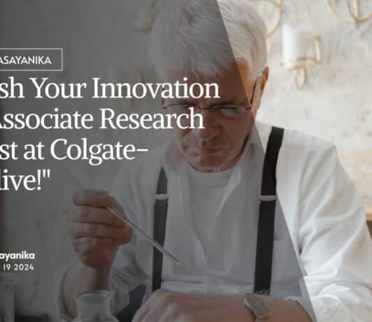 Associate Research Scientist at Colgate-Palmolive! Chemical Engg & Chem Apply Online