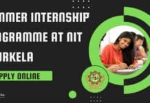 Summer Internship Programme at NIT Rourkela