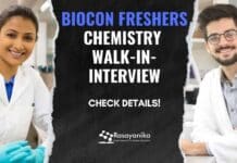 Biocon Freshers Chemistry Walk-in-Interview
