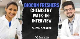 Biocon Freshers Chemistry Walk-in-Interview