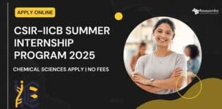 CSIR-IICB Summer Internship Program 2025 For Chemical Sciences