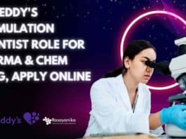 Dr Reddy's Formulation Scientist Role
