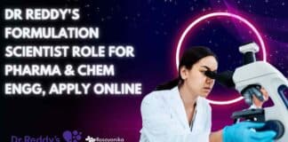 Dr Reddy's Formulation Scientist Role