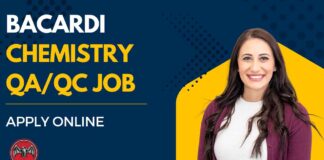 Bacardi Chemistry QA/QC Job Opening