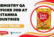 Britannia Industries Chemistry QA Officer Job