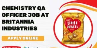 Britannia Industries Chemistry QA Officer Job